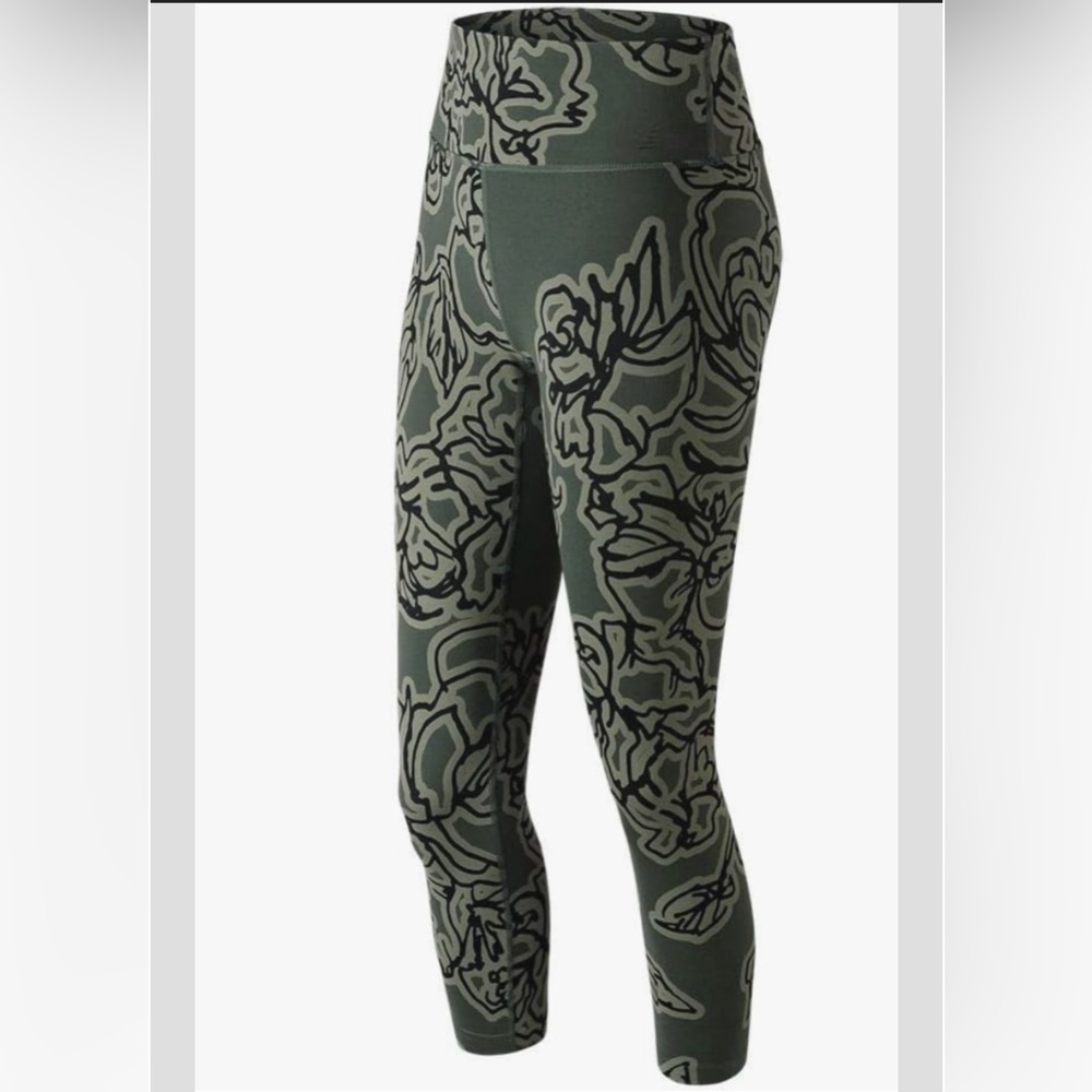 New Balance Women’s Forest Floral High-Rise Crop Leggings